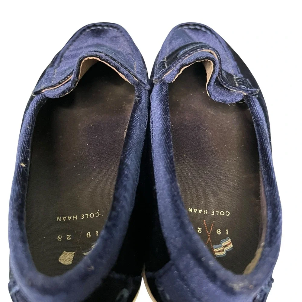 Cole Haan Nantucket Velvet Loafers Womens‎ 7.5 Navy Blue Coastal Preppy Slip On